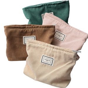 4 Pack Velvet Makeup Bag Cosmetic Bag For Women Large Capacity Corduroy Pouch🖖